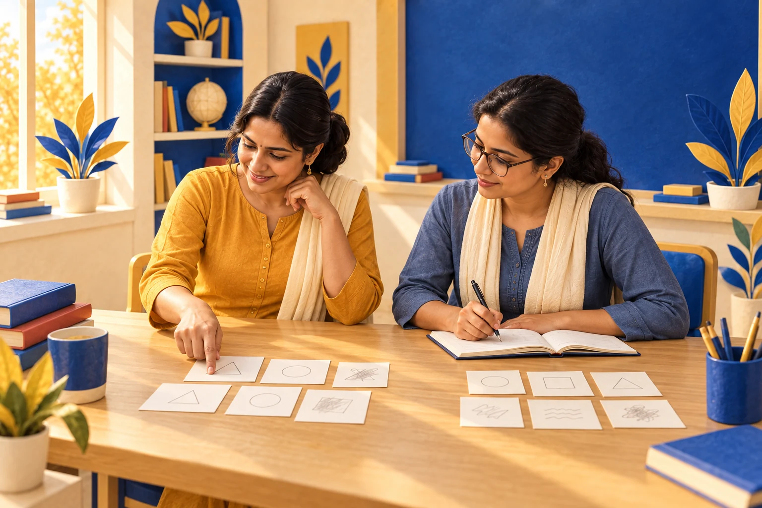 A teacher and mentor use the responses to plan what to revisit.